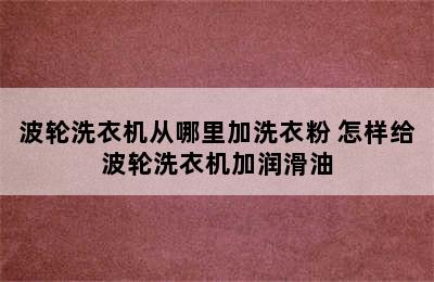 波轮洗衣机从哪里加洗衣粉 怎样给波轮洗衣机加润滑油